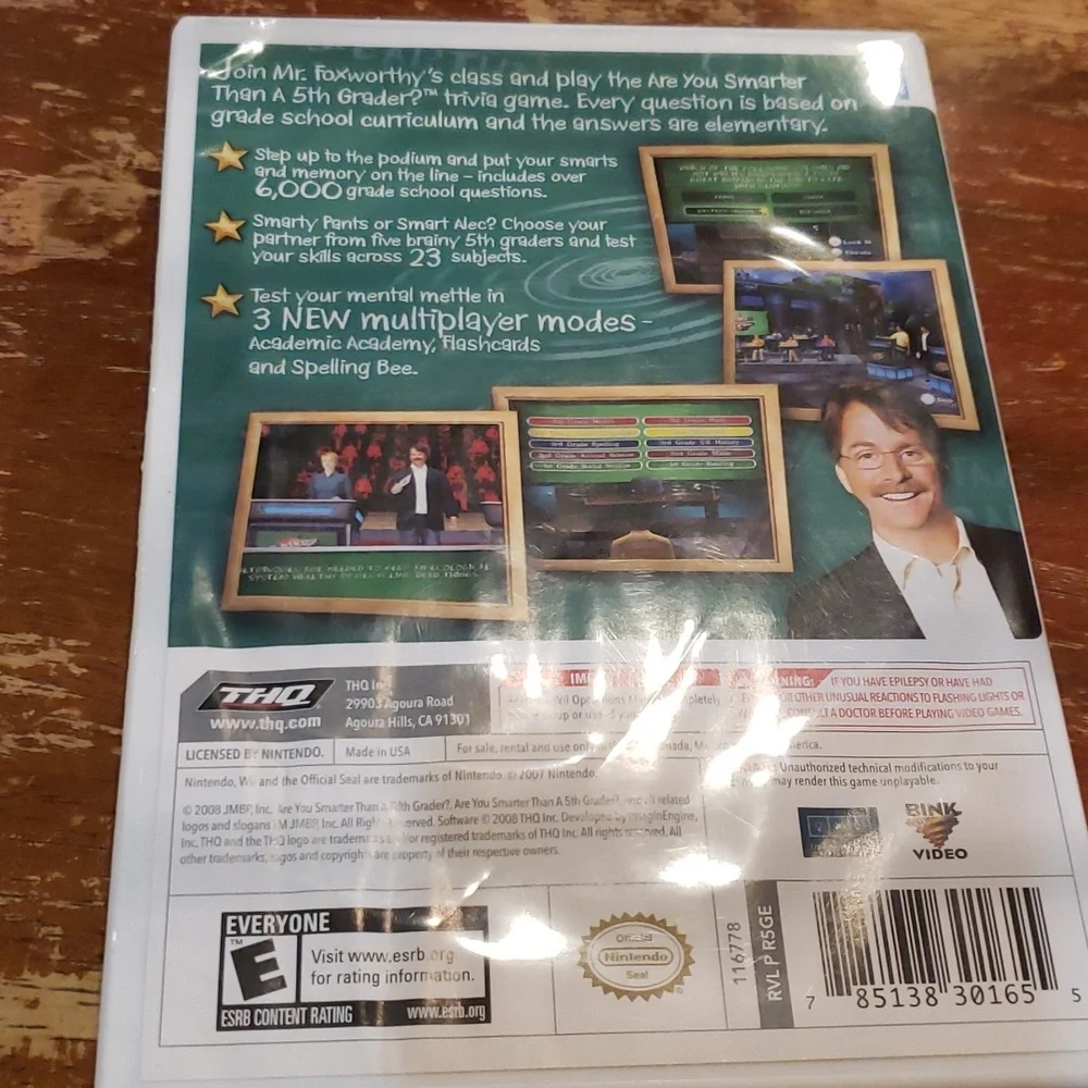 ❤ NINTENDO WII ARE YOU SMARTER THAN A 5TH GRADER VIDEO‎ GAME 2007